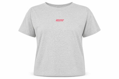 Womens UK Size L Misspap Grey Basic T-Shirt