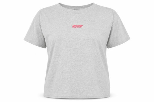 Womens UK Size L Misspap Grey Basic T-Shirt