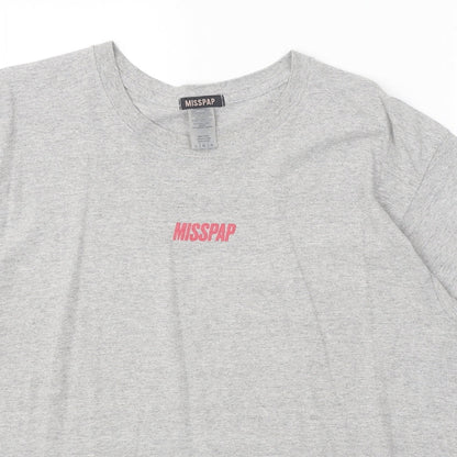 Womens UK Size L Misspap Grey Basic T-Shirt