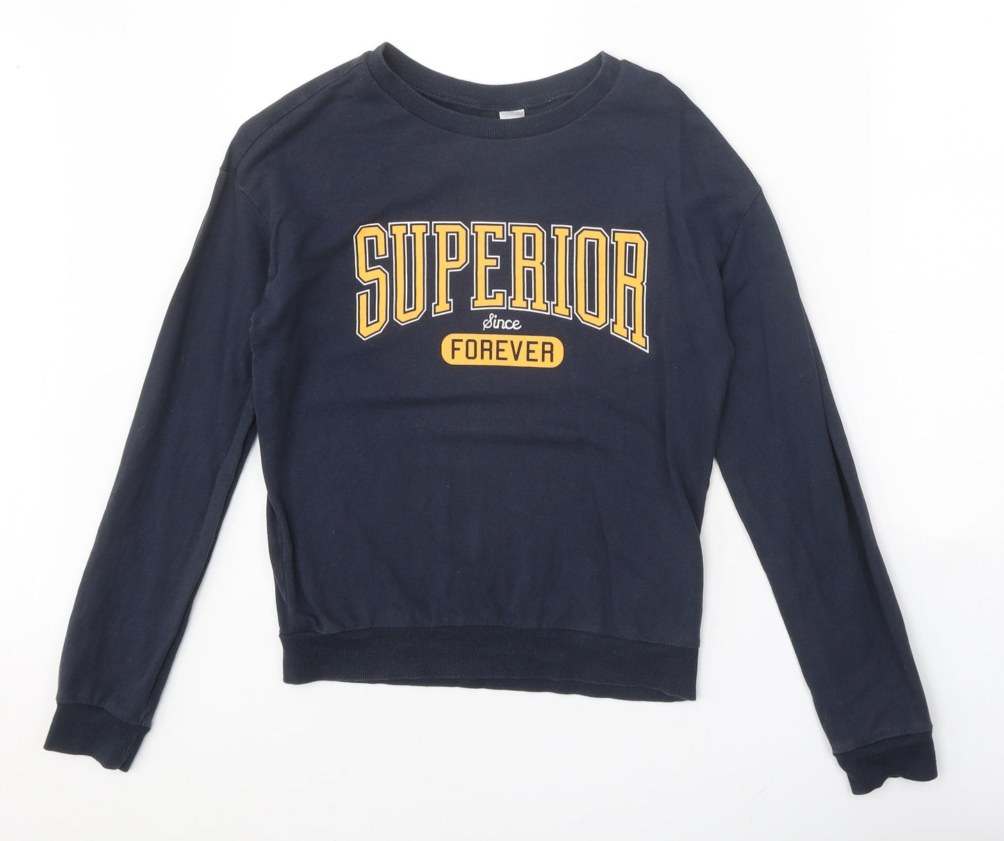 Divided Womens Blue Cotton Pullover Sweatshirt Size XS Pullover