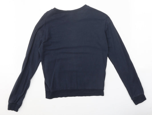 Divided Womens Blue Cotton Pullover Sweatshirt Size XS Pullover