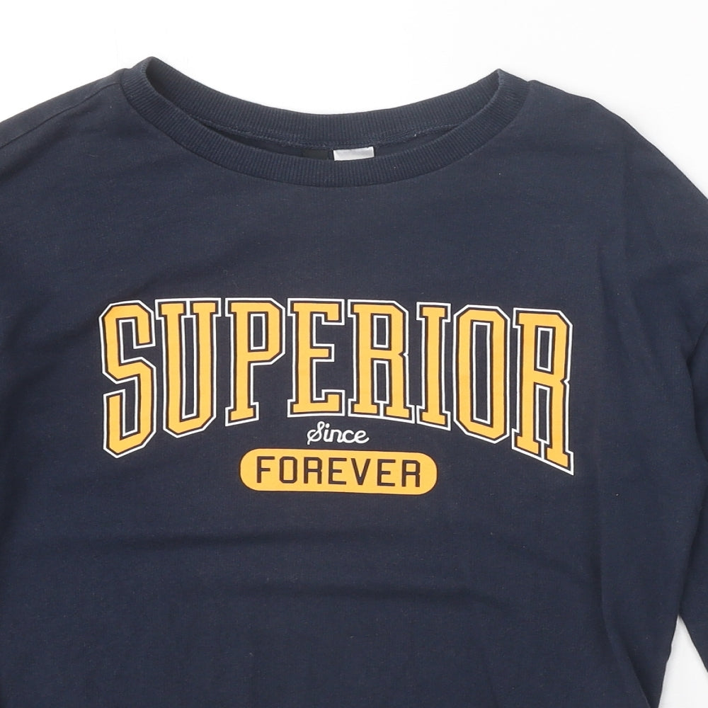 Divided Womens Blue Cotton Pullover Sweatshirt Size XS Pullover