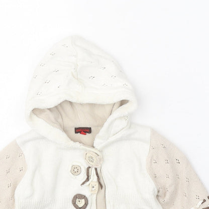 Catimini Girls White Viscose Cardigan Jumper Size 6-9 Months Button