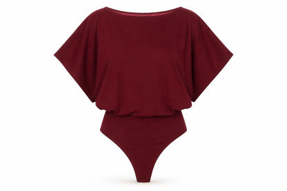 Womens UK Size 10 Boohoo One-Piece Red Bodysuit