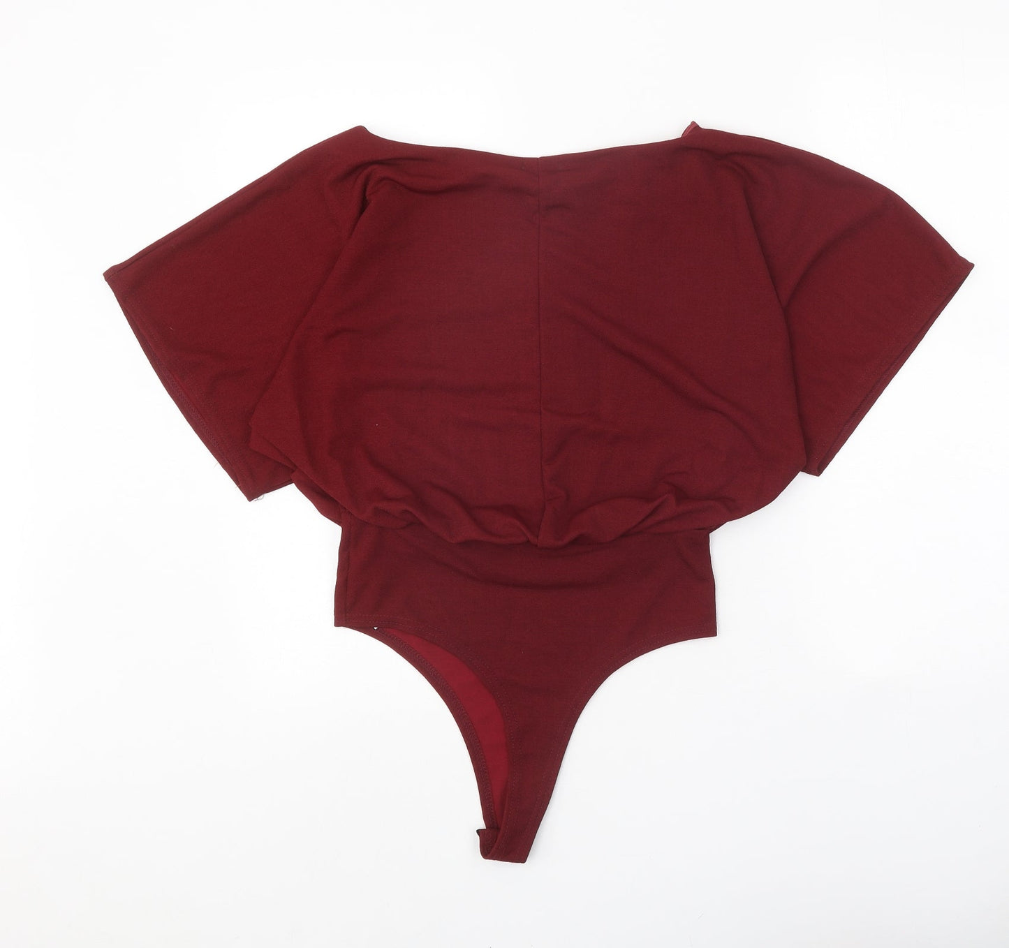 Boohoo Womens Red Polyester Bodysuit One-Piece Size 10 Snap - Batwing