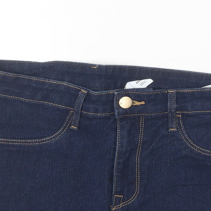 H&M Womens Blue Cotton Boyfriend Shorts Size 27 in Regular Zip