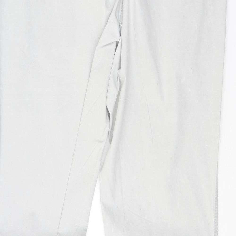 Preworn Mens Grey Cotton Trousers Size 36 in Regular Zip