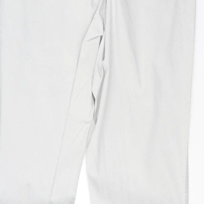Preworn Mens Grey Cotton Trousers Size 36 in Regular Zip