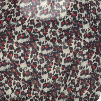 Lakeland Womens Black Geometric Polyester Basic Blouse Size 16 Cowl Neck