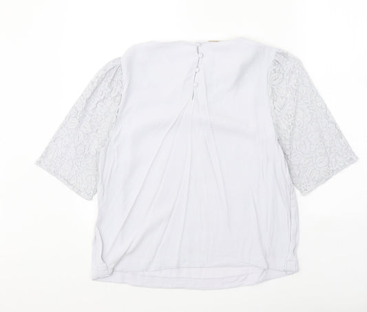 Womens UK Size 14 Monsoon Grey Basic Blouse
