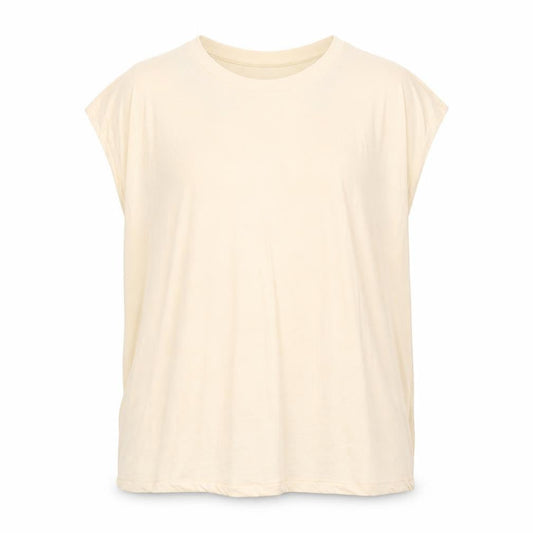 George & martha Womens Beige 100% Cotton Basic Tank Size L Round Neck