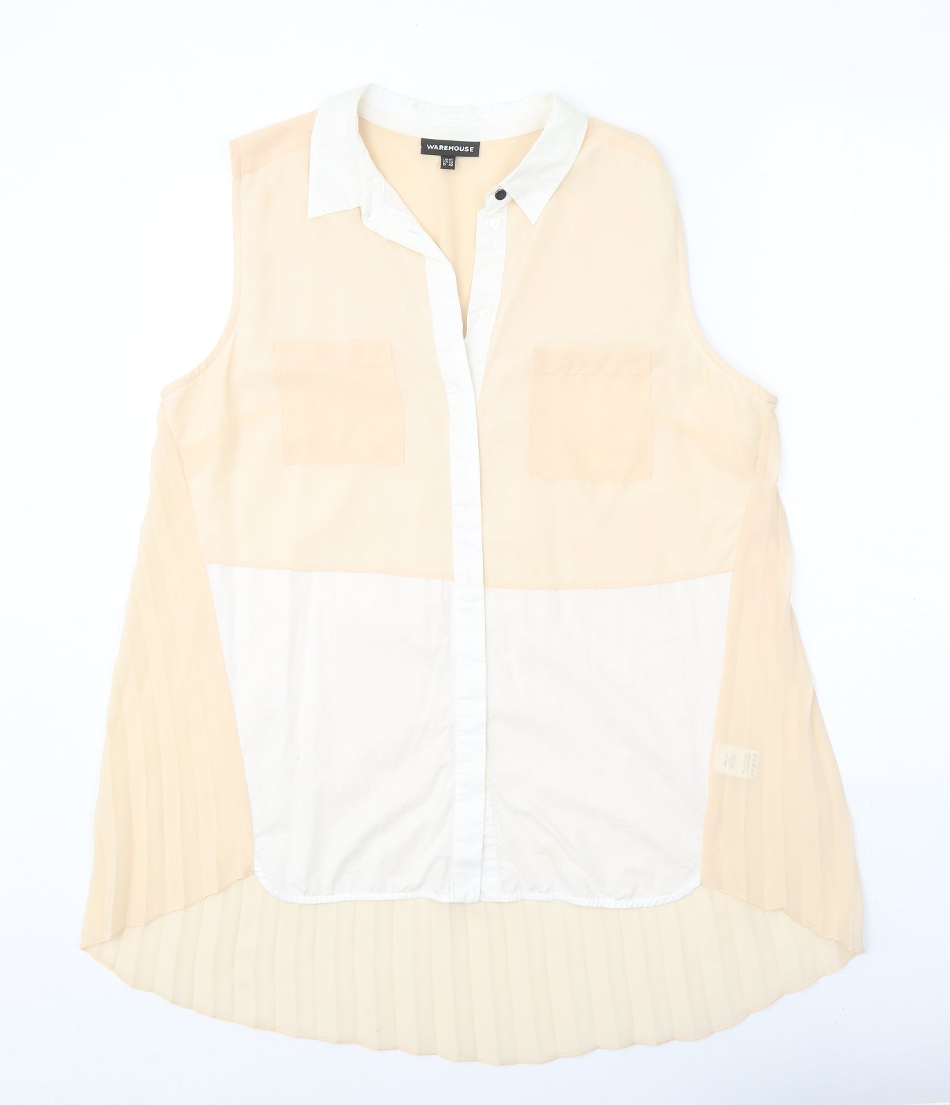 Womens UK Size 16 Warehouse Beige Basic Tank