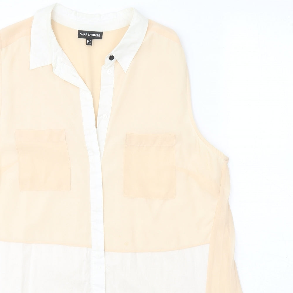 Womens UK Size 16 Warehouse Beige Basic Tank
