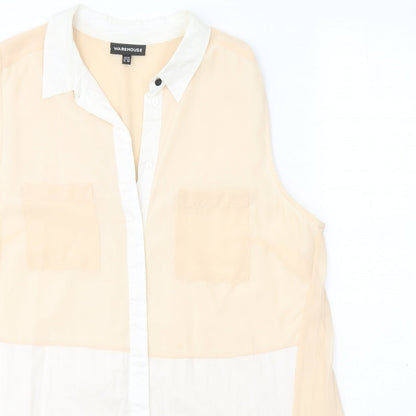 Womens UK Size 16 Warehouse Beige Basic Tank