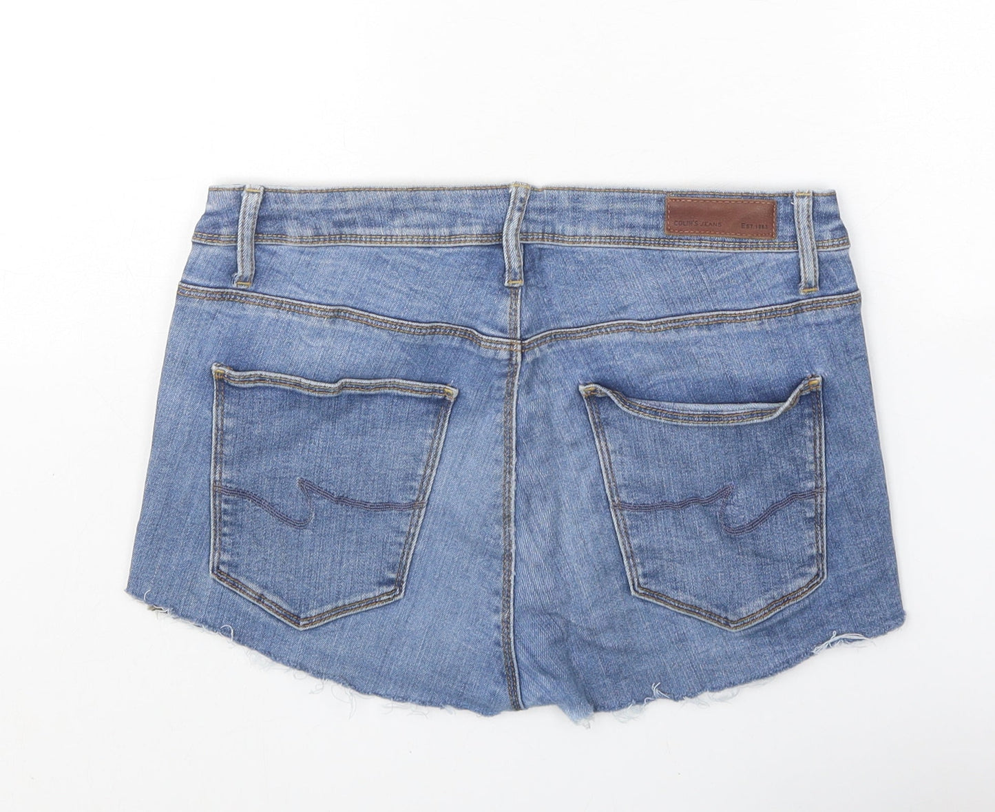 Collins Womens Blue Cotton Boyfriend Shorts Size 29 in Regular Zip