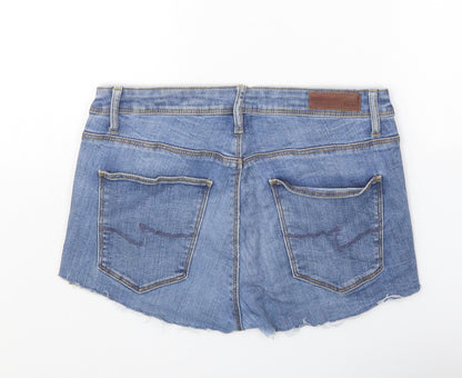 Collins Womens Blue Cotton Boyfriend Shorts Size 29 in Regular Zip