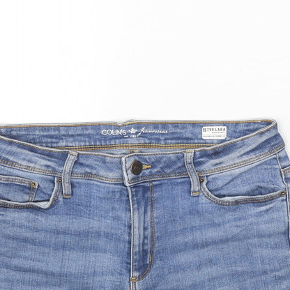 Collins Womens Blue Cotton Boyfriend Shorts Size 29 in Regular Zip