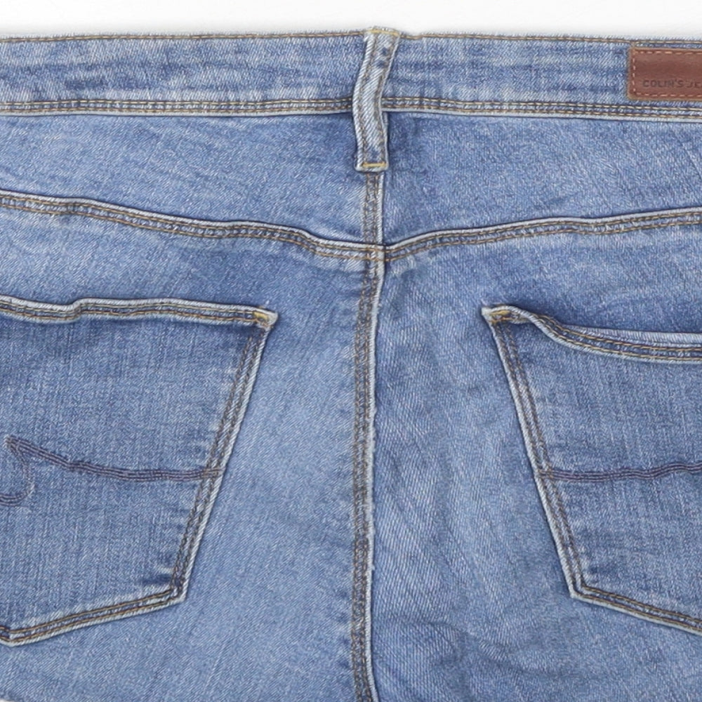 Collins Womens Blue Cotton Boyfriend Shorts Size 29 in Regular Zip
