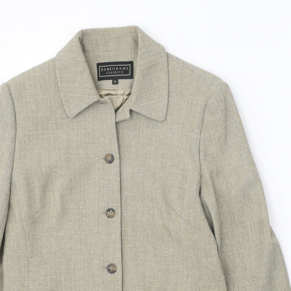 Classics Womens Beige Jacket Size 12 Button