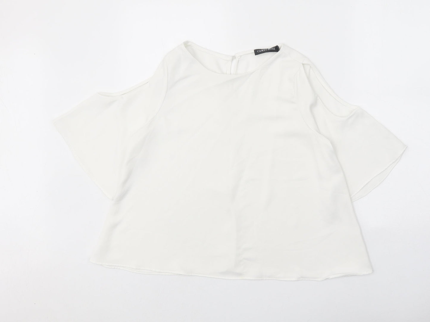 Womens UK Size 10 Cameo Rose White Basic Blouse