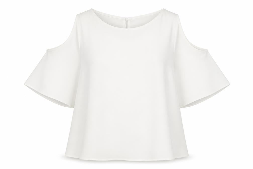 Womens UK Size 10 Cameo Rose White Basic Blouse