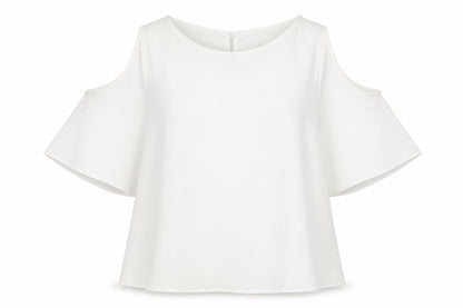 Womens UK Size 10 Cameo Rose White Basic Blouse