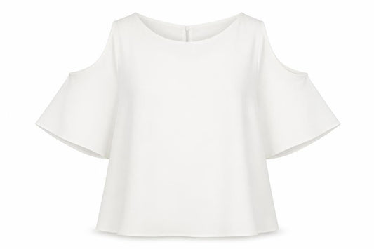Womens UK Size 10 Cameo Rose White Basic Blouse