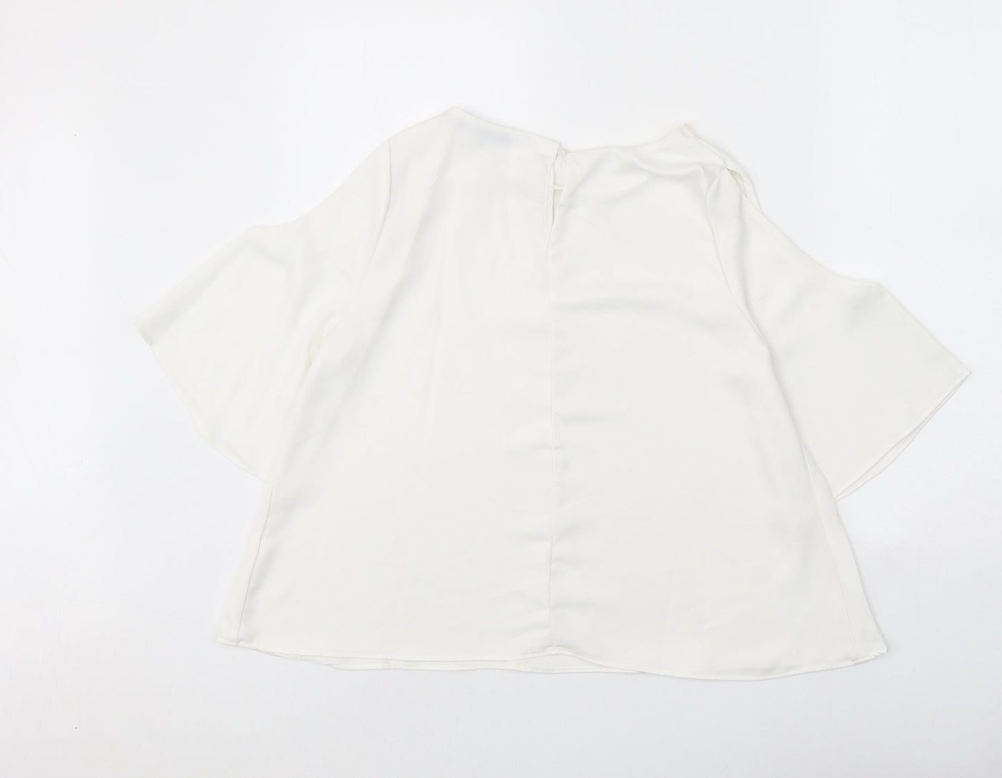 Womens UK Size 10 Cameo Rose White Basic Blouse