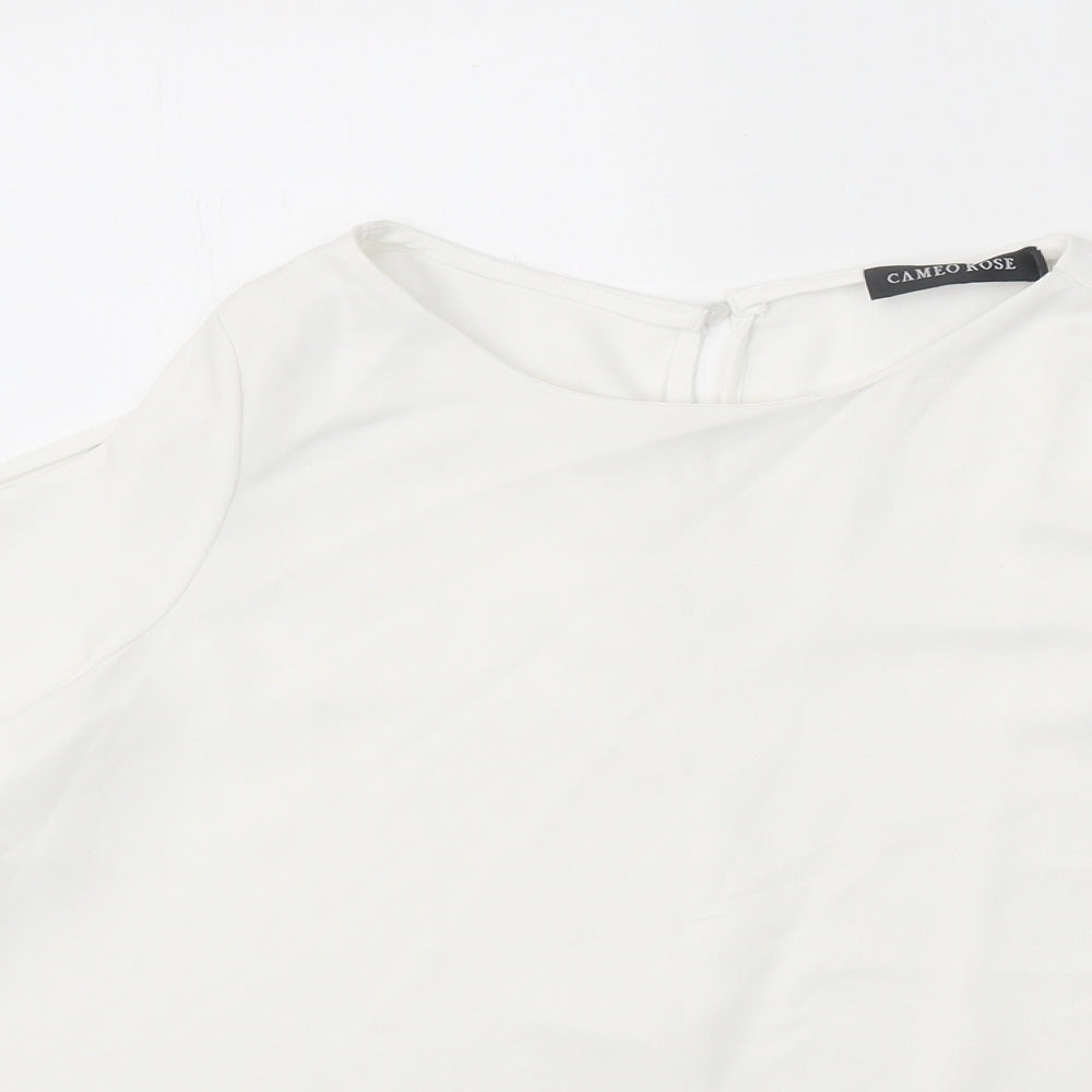 Womens UK Size 10 Cameo Rose White Basic Blouse