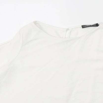 Womens UK Size 10 Cameo Rose White Basic Blouse