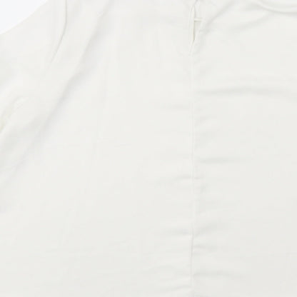 Womens UK Size 10 Cameo Rose White Basic Blouse