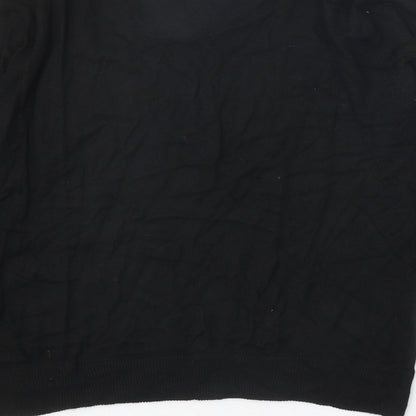 Hutson Harbour Mens Black V-Neck Acrylic Pullover Jumper Size S Long Sleeve