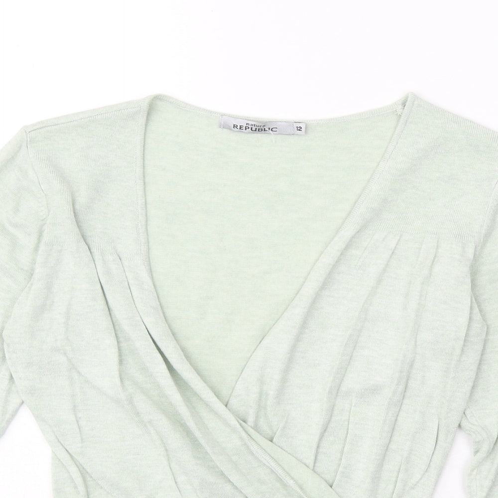 Womens UK Size 12 Republic Green Basic T-Shirt