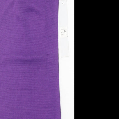 PK Clothing Womens Purple Polyester Tank Dress Size M Boat Neck Pullover - Lace Detail