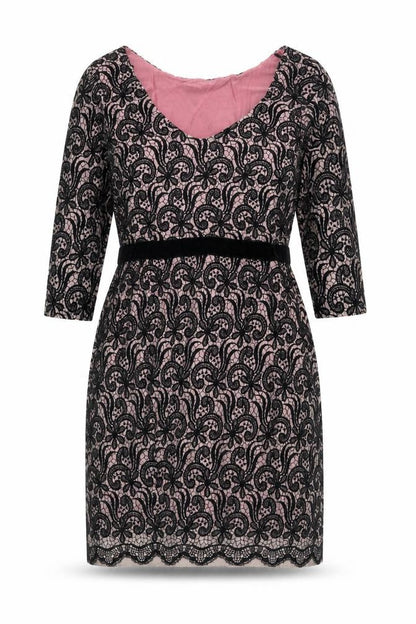 Preworn Womens Black Floral Polyester A-Line One Size V-Neck Pullover