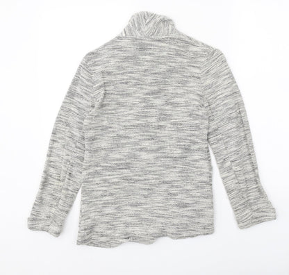 New Look Womens Grey V-Neck Acrylic Cardigan Jumper Size 6