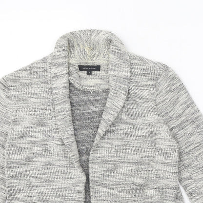 New Look Womens Grey V-Neck Acrylic Cardigan Jumper Size 6