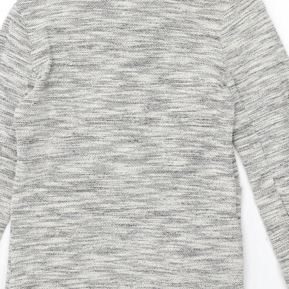 New Look Womens Grey V-Neck Acrylic Cardigan Jumper Size 6