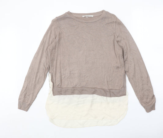 George Womens Brown Round Neck Acrylic Pullover Jumper Size 14