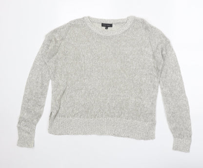 New Look Womens Grey Round Neck Acrylic Pullover Jumper Size S