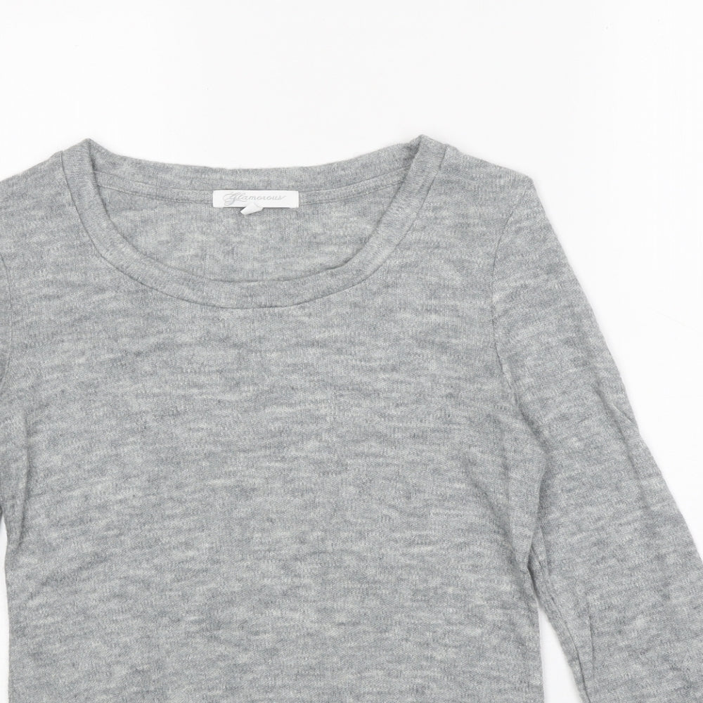 Womens UK Size 8 Glamourous Grey Pullover Jumper