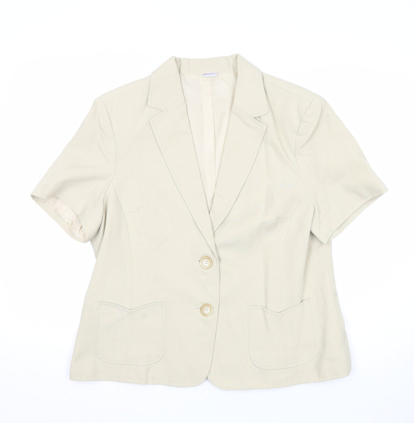 Damart Womens Beige Jacket Blazer Size 18 Button