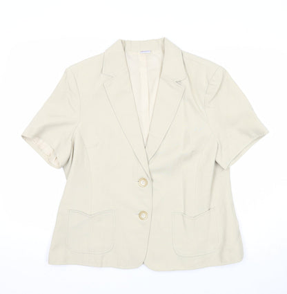 Damart Womens Beige Jacket Blazer Size 18 Button