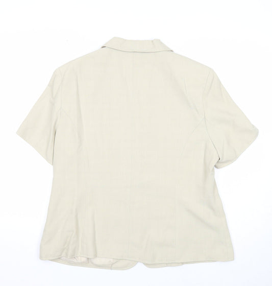 Damart Womens Beige Jacket Blazer Size 18 Button