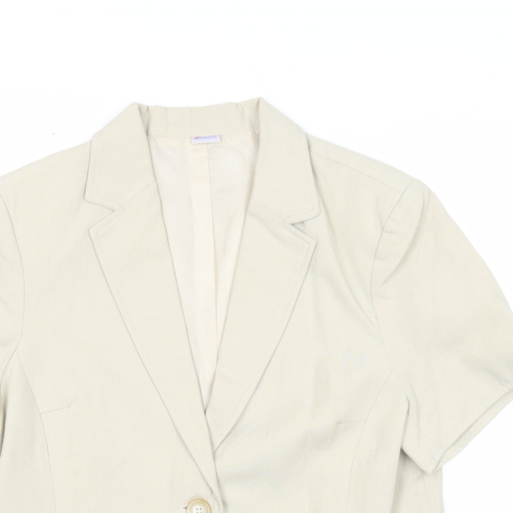 Damart Womens Beige Jacket Blazer Size 18 Button