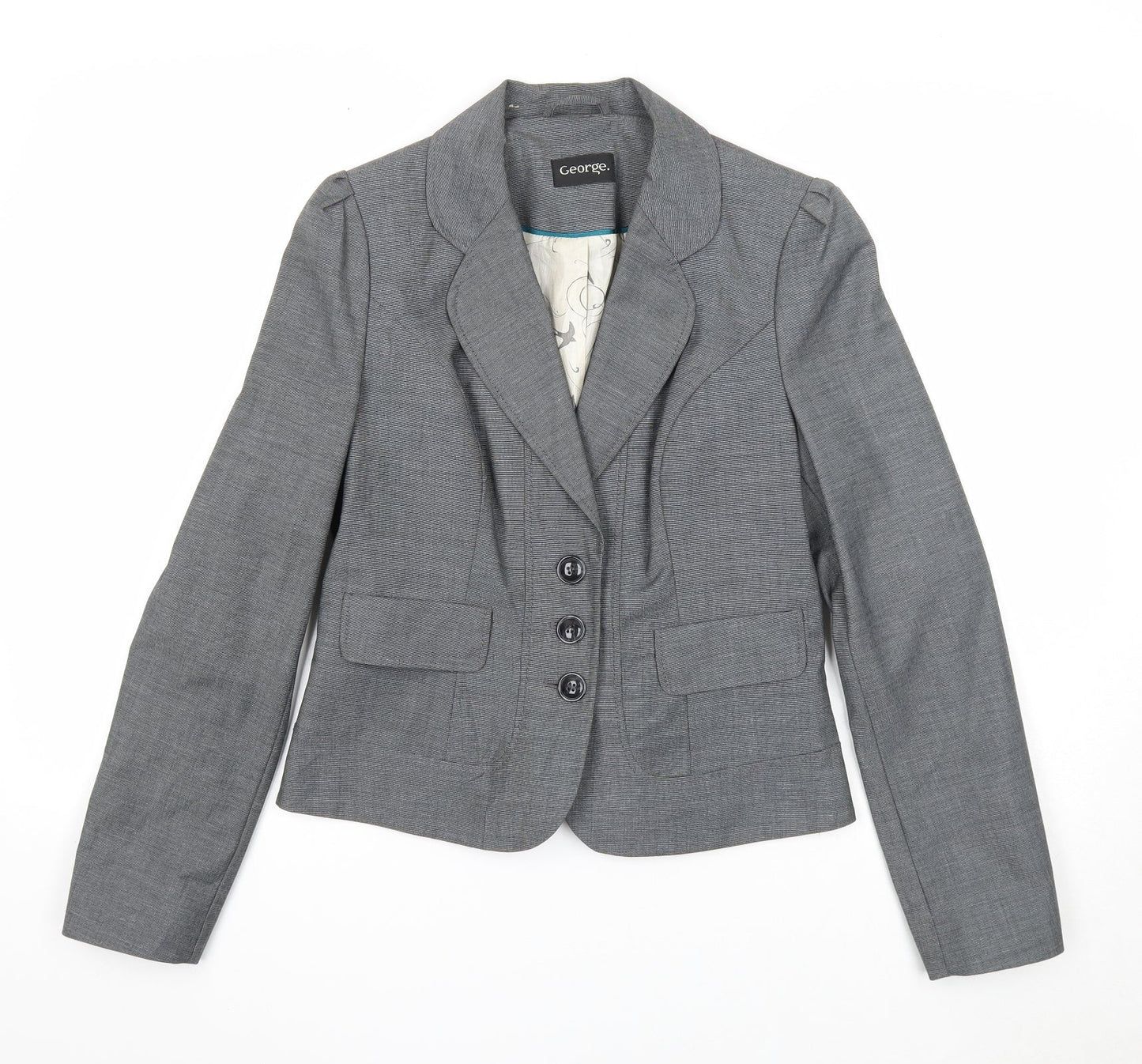 George Womens Grey Jacket Blazer Size 12 Button