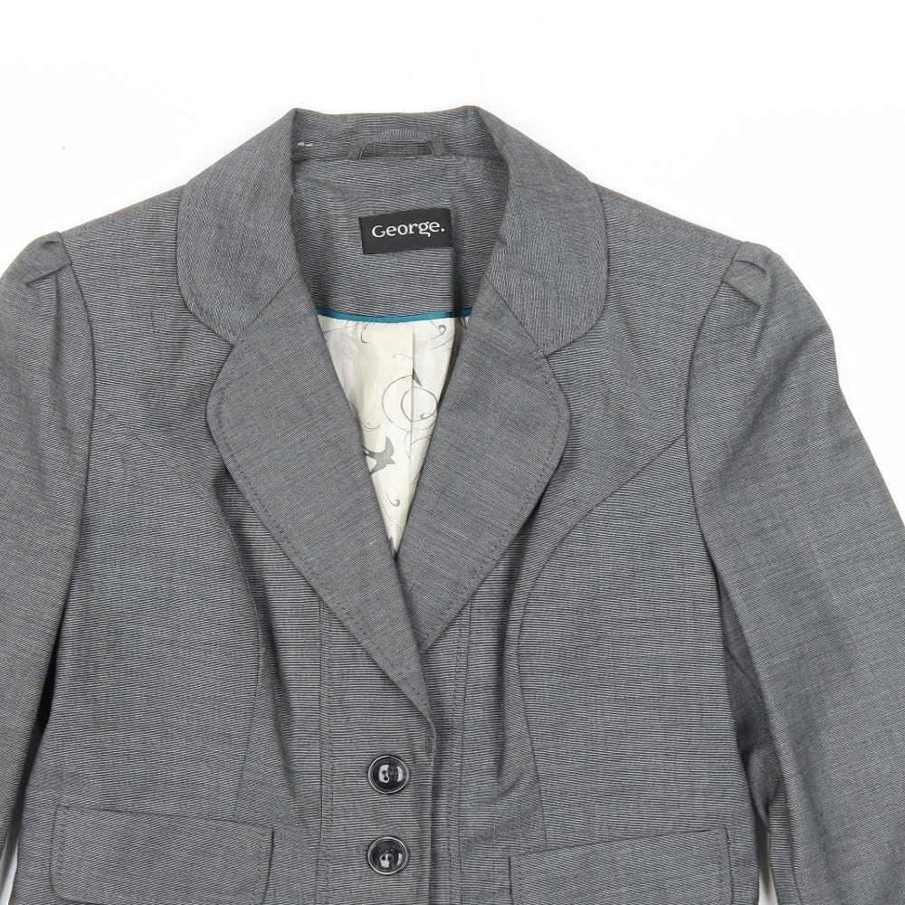 George Womens Grey Jacket Blazer Size 12 Button