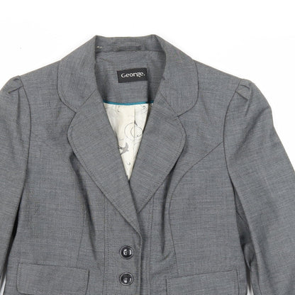 George Womens Grey Jacket Blazer Size 12 Button