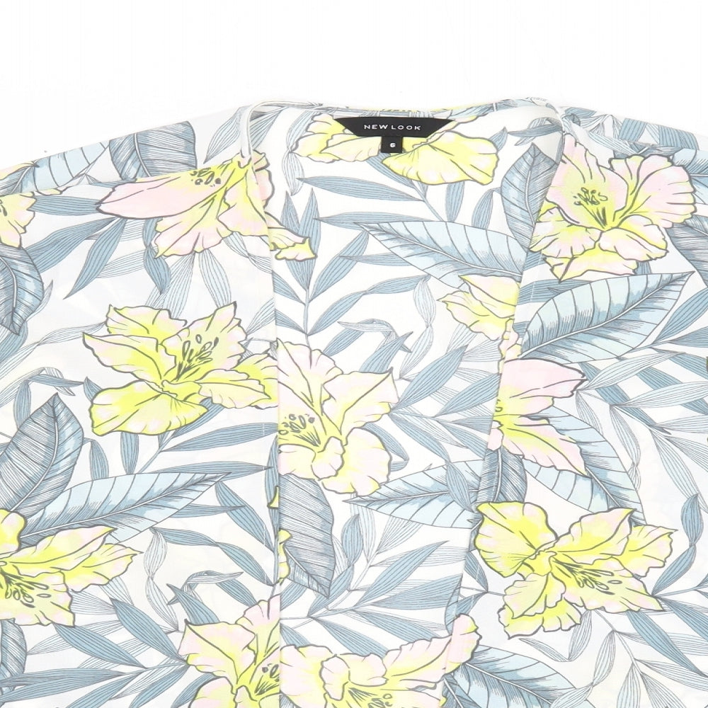 Womens UK Size 6 New Look Multicoloured Kimono Blouse