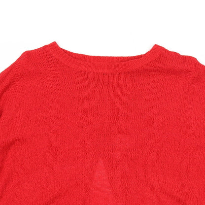 Womens UK Size M New Look Red Pullover Jumper